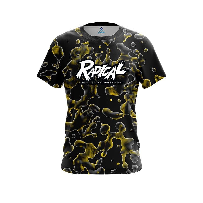 Radical Yellow Flowing Fluid CoolWick Bowling Jersey