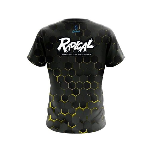 Radical Yellow Honeycomb Fusion CoolWick Bowling Jersey - Image 2