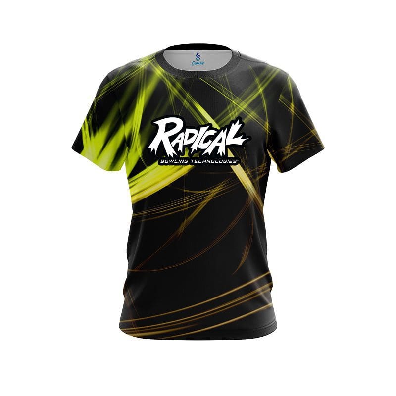 Radical Yellow Spiral CoolWick Bowling Jersey
