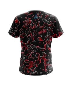 Alternative view of Plain Red Flowing Fluid CoolWick Bowling Jersey