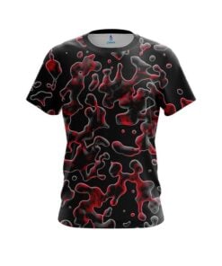 Plain Red Flowing Fluid CoolWick Bowling Jersey