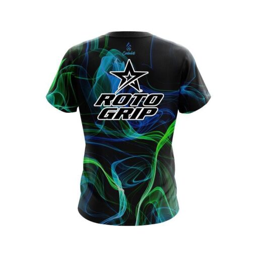 Roto Grip Blue Green Smoke CoolWick Bowling Jersey - Image 2