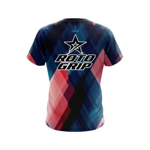 Roto Grip Blue And Pink Diamond CoolWick Bowling Jersey - Image 2