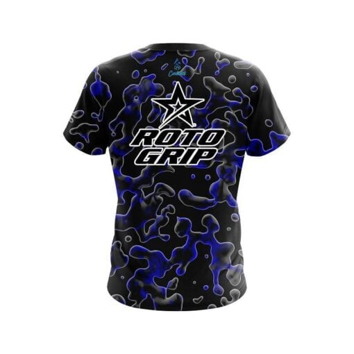 Roto Grip Blue Flowing Fluid CoolWick Bowling Jersey - Image 2