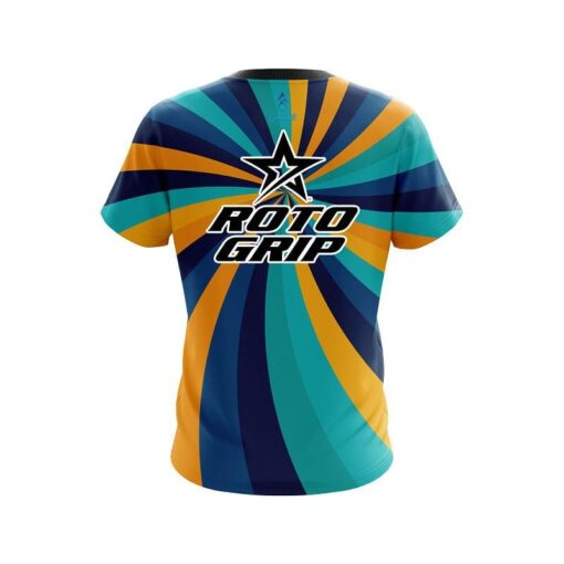 Roto Grip Orange And Blue Color Swirl CoolWick Bowling Jersey - Image 2