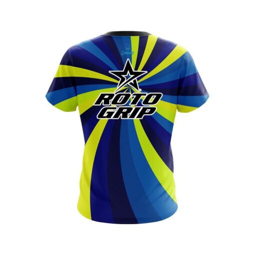 Roto Grip Blue And Yellow Color Swirl CoolWick Bowling Jersey - Image 2