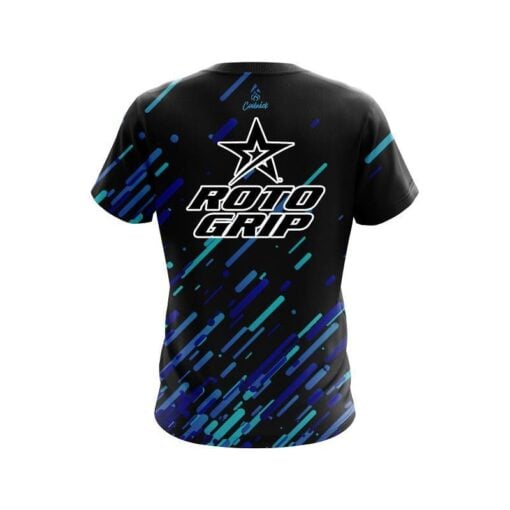 Roto Grip Modern Blue Stripe CoolWick Bowling Jersey - Image 2