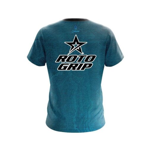 Roto Grip Teal Grunge Canvas CoolWick Bowling Jersey - Image 2