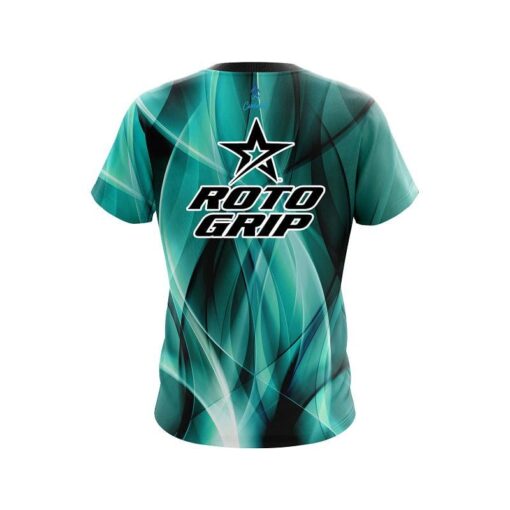 Roto Grip Wavy Aqua Swirl CoolWick Bowling Jersey - Image 2