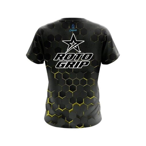Roto Grip Yellow Honeycomb Fusion CoolWick Bowling Jersey - Image 2