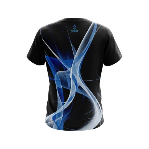 Plain Smokey Blue Wave CoolWick Bowling Jersey - Image 2