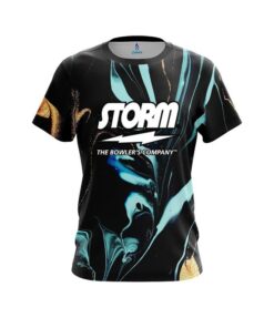 Storm Blue and Gold Resin CoolWick Bowling Jersey