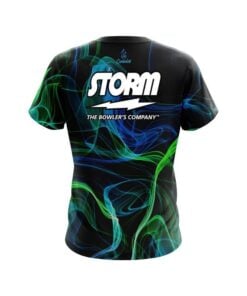 Alternative view of Storm Blue Green Smoke CoolWick Bowling Jersey