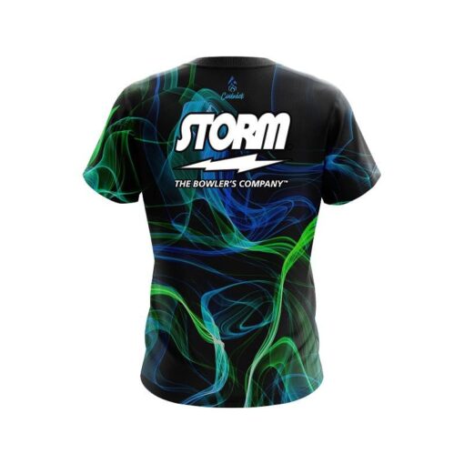 Storm Blue Green Smoke CoolWick Bowling Jersey - Image 2