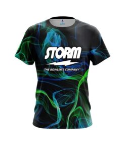 Storm Blue Green Smoke CoolWick Bowling Jersey