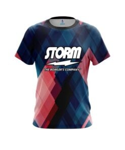 Storm Blue And Pink Diamond CoolWick Bowling Jersey