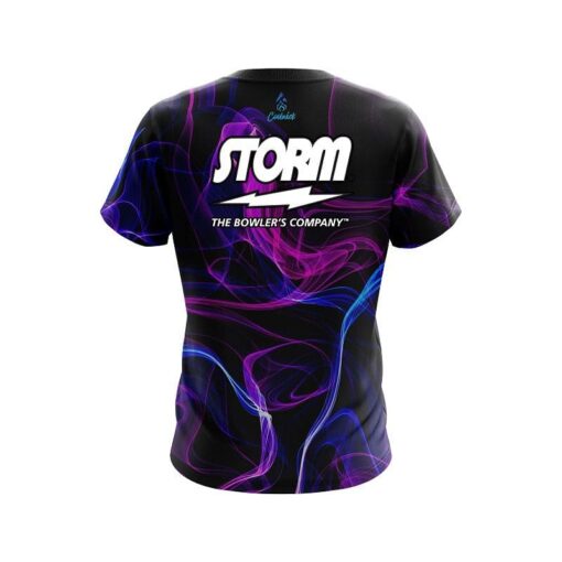 Storm Blue Purple Smoke CoolWick Bowling Jersey - Image 2
