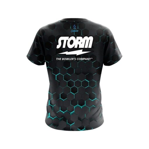 Storm Aqua  Honeycomb Fusion CoolWick Bowling Jersey - Image 2