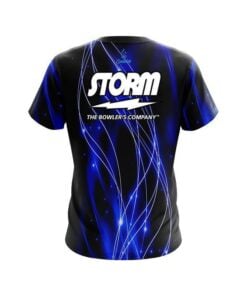 Alternative view of Storm Blue Spiral Waves CoolWick Bowling Jersey