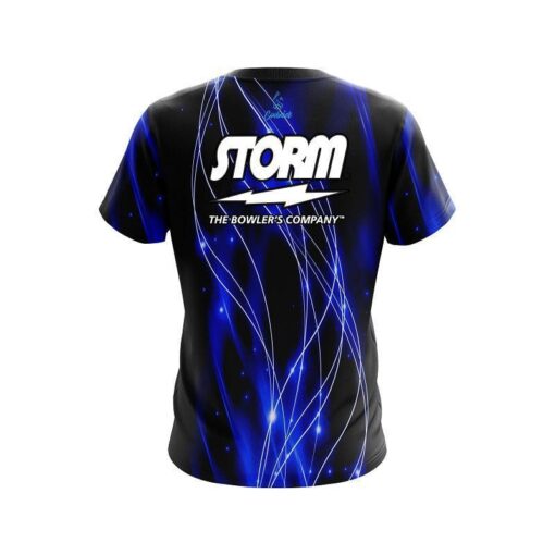 Storm Blue Spiral Waves CoolWick Bowling Jersey - Image 2
