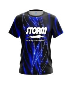 Storm Blue Spiral Waves CoolWick Bowling Jersey