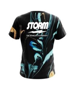 Alternative view of Storm Blue and Gold Resin CoolWick Bowling Jersey