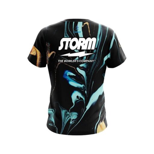 Storm Blue and Gold Resin CoolWick Bowling Jersey - Image 2