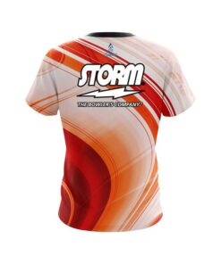 Alternative view of Storm Curvy Orange Pattern CoolWick Bowling Jersey