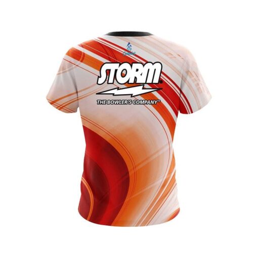 Storm Curvy Orange Pattern CoolWick Bowling Jersey - Image 2