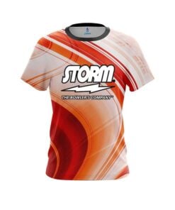 Storm Curvy Orange Pattern CoolWick Bowling Jersey