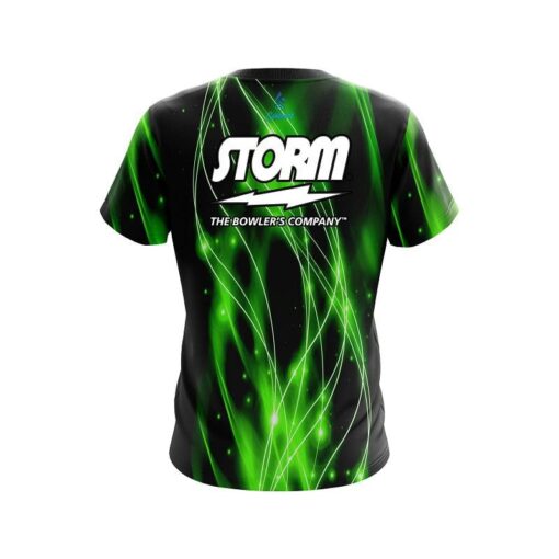 Storm Green Spiral Waves CoolWick Bowling Jersey - Image 2