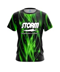 Storm Green Spiral Waves CoolWick Bowling Jersey