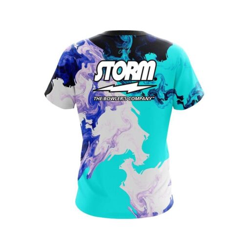 Storm Liquid Marble Purple And Blue CoolWick Bowling Jersey - Image 2