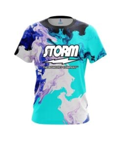 Storm Liquid Marble Purple And Blue CoolWick Bowling Jersey