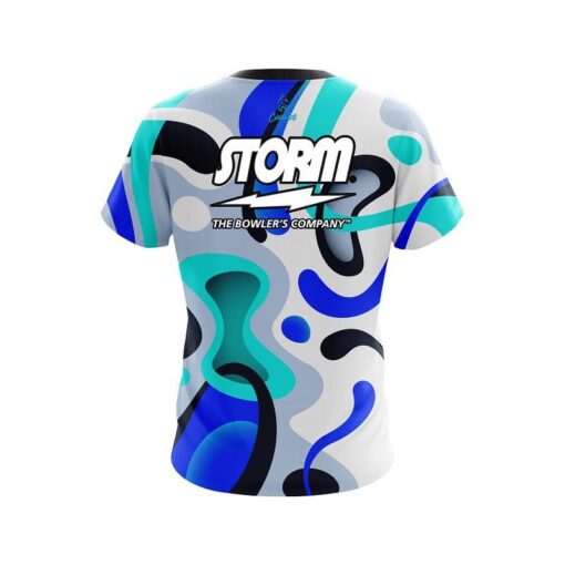 Storm Modern Art Blue CoolWick Bowling Jersey - Image 2