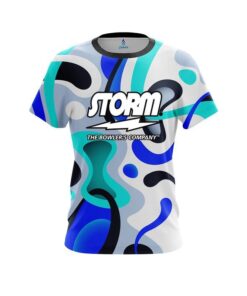 Storm Modern Art Blue CoolWick Bowling Jersey