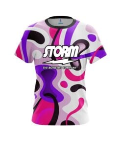 Storm Modern Art Purple CoolWick Bowling Jersey