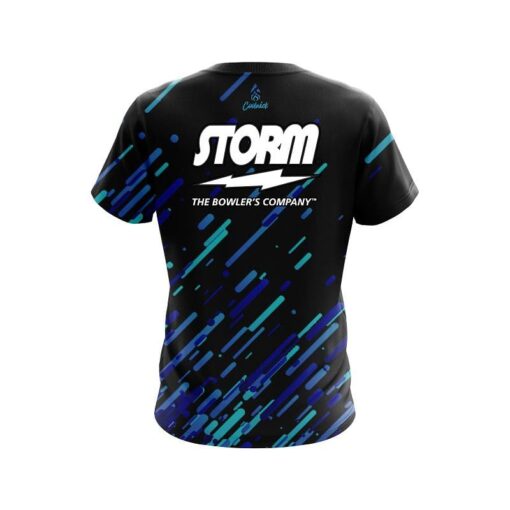 Storm Modern Blue Stripe CoolWick Bowling Jersey - Image 2