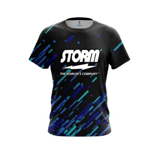 Storm Modern Blue Stripe CoolWick Bowling Jersey