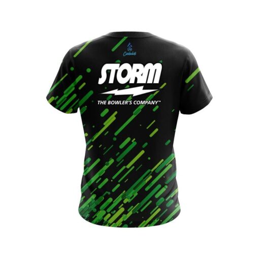 Storm Modern Green Stripe CoolWick Bowling Jersey - Image 2
