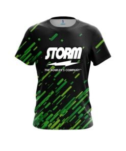 Storm Modern Green Stripe CoolWick Bowling Jersey