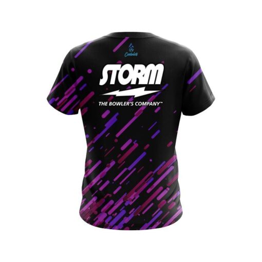 Storm Modern Purple Stripe CoolWick Bowling Jersey - Image 2