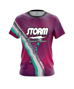 Storm Pink And Green Liquid CoolWick Bowling Jersey