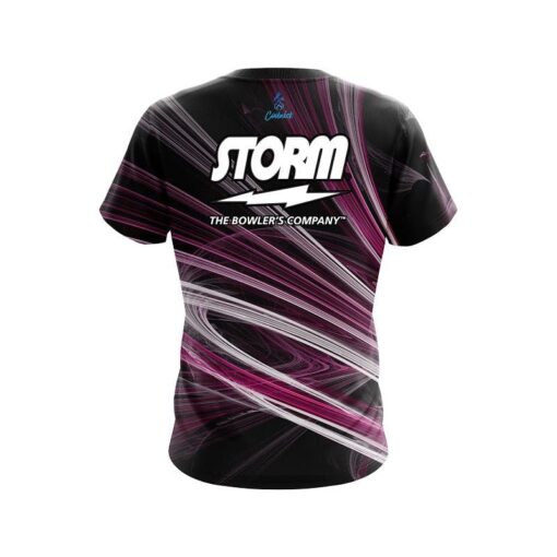 Storm Pink Motion Swirl CoolWick Bowling Jersey - Image 2