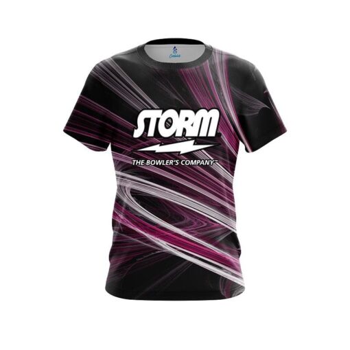 Storm Pink Motion Swirl CoolWick Bowling Jersey