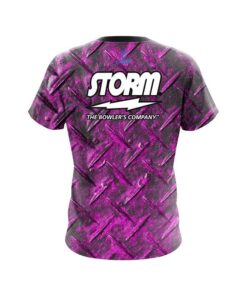 Alternative view of Storm Pink Diamond Plate CoolWick Bowling Jersey