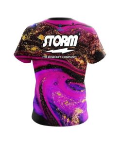 Alternative view of Storm Magenta Gold Liquid Marble CoolWick Bowling Jersey