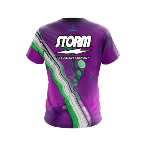 Storm Purple And Green Liquid CoolWick Bowling Jersey - Image 2