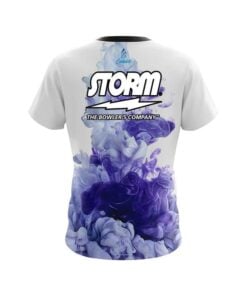 Alternative view of Storm Purple ink Splash CoolWick Bowling Jersey