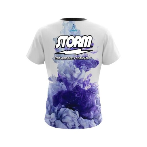 Storm Purple ink Splash CoolWick Bowling Jersey - Image 2